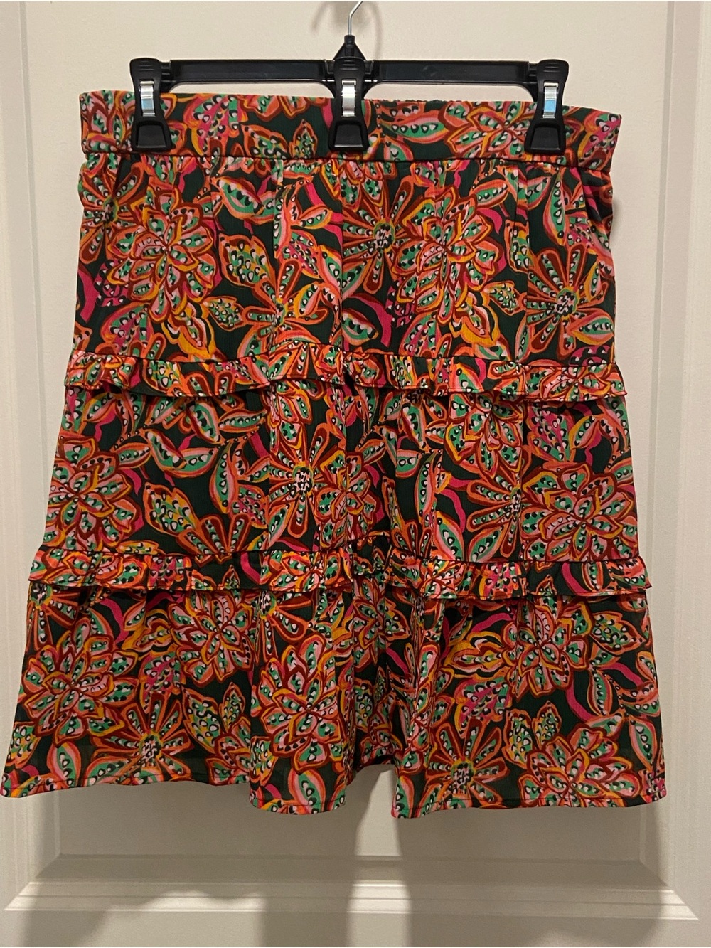 J. Crew Multicolor Floral Tiered Mini Skirt